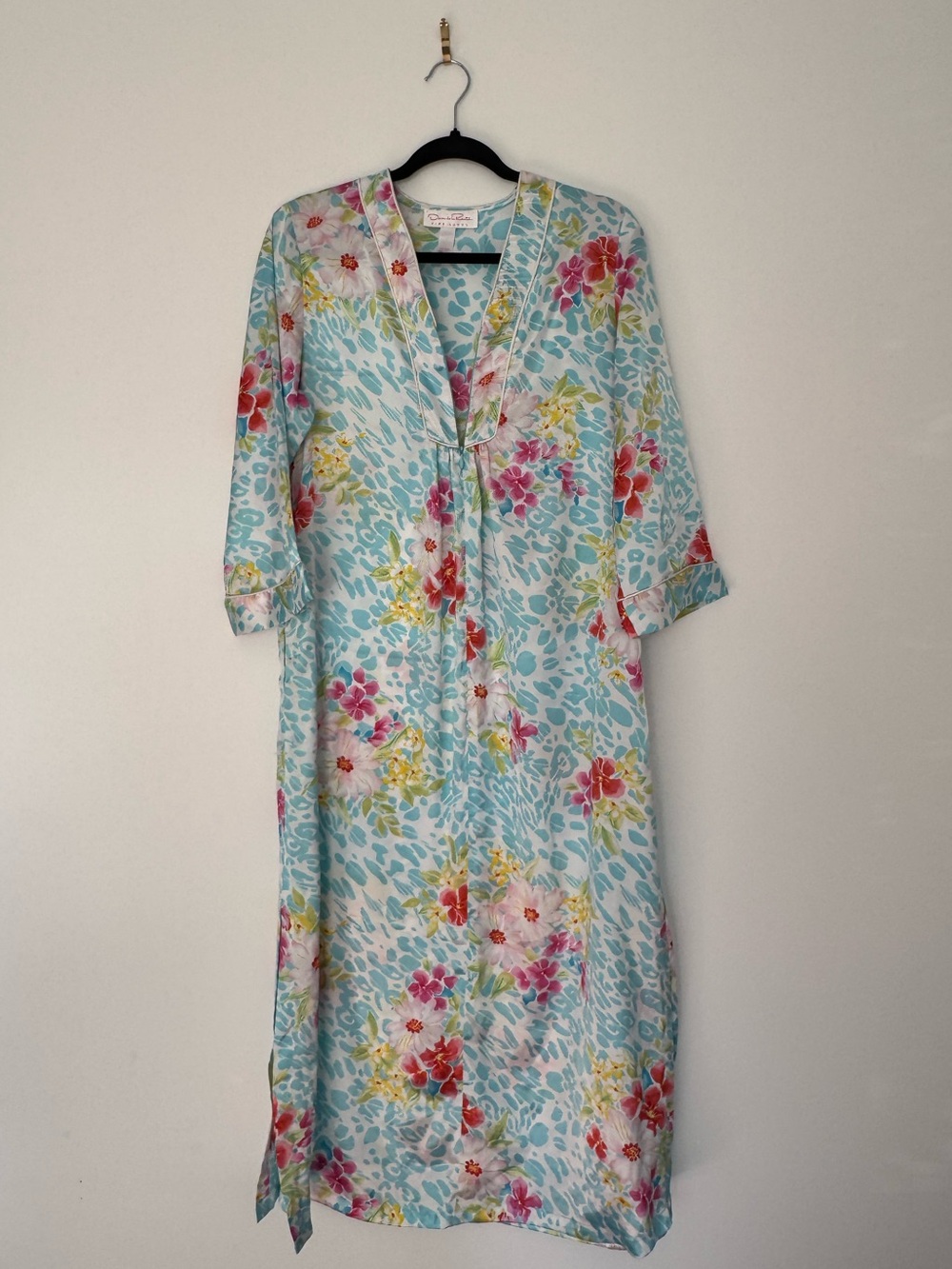Vintage Oscar de la Renta Floral Caftan Nightgown